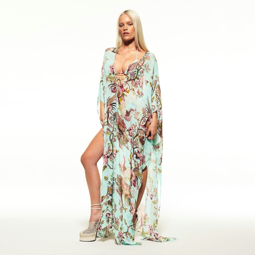 Skims X Roberto Cavalli Fagianella Print Long Kaftan NWT NWB Small